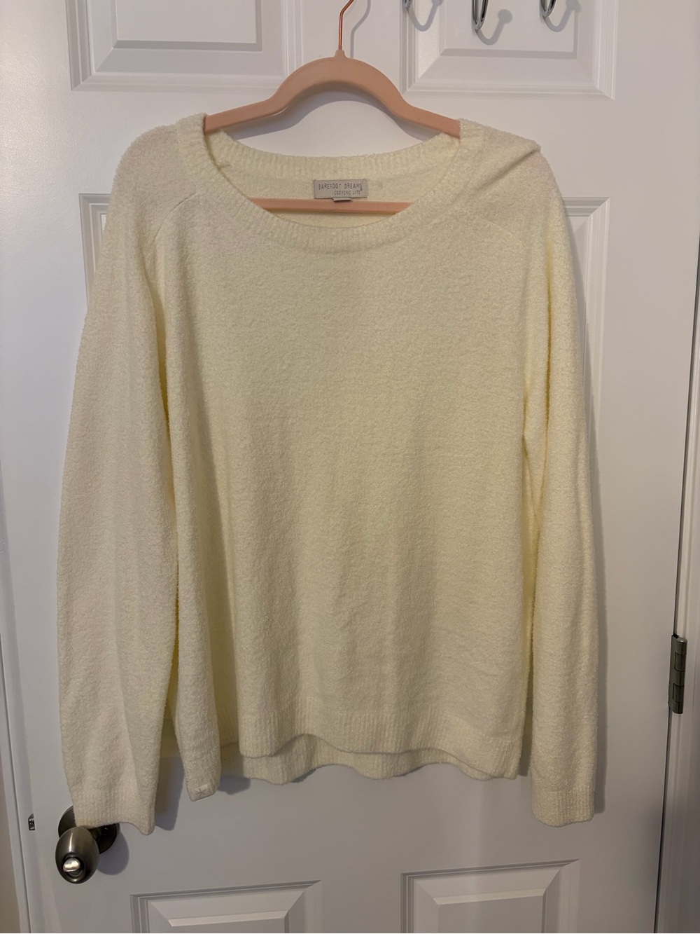Barefoot Dreams CozyChic Ultra Lite Pointelle Summer Pullover Cream SO SOFT NWOT